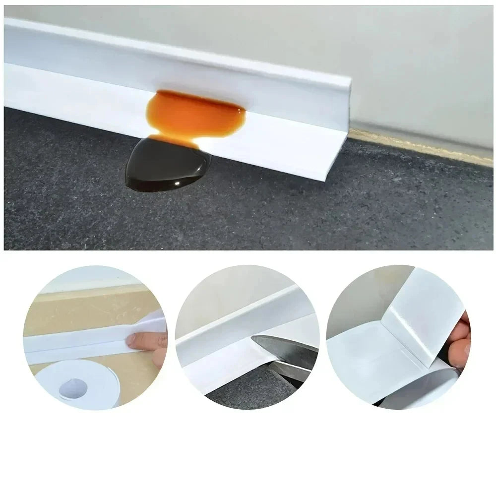 ruban adhésif autocollant blanc gris salle bains baignoire douche évier étanche pvc moderne 2.2cm