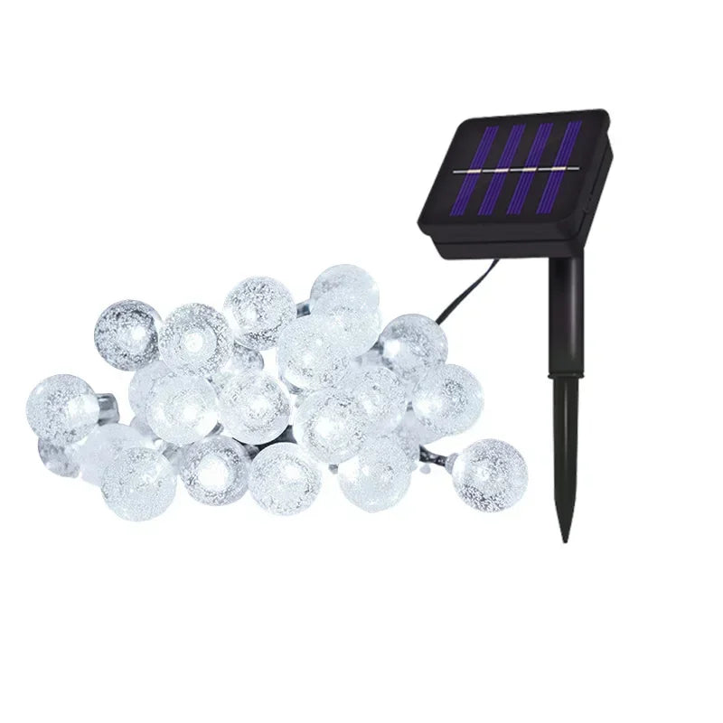guirlande lumineuse solaire led multicolore 5m 20leds extérieure décoration jardin festive