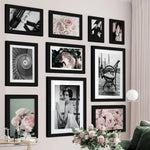 Kit de 10 cadres photo en bois avec plexiglas pour galerie murale familiale