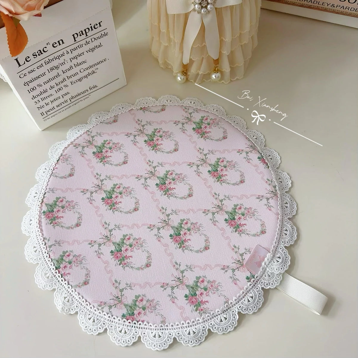 coasters fleur rose géométriques dentelés vintage blanc opalets résistants chaleur