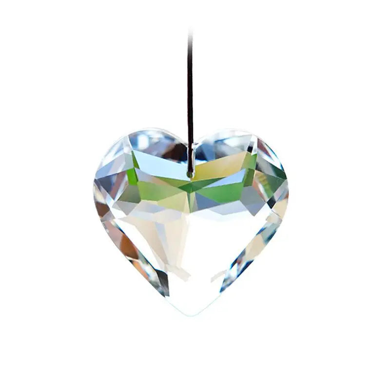 décoration extérieure boule cristal transparente dorée chaîne métallique cloche verre facettée moderne atrape soleil