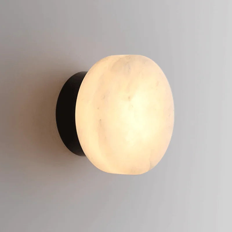 lampe murale moderne marbre blanc noir cuivre salle manger chambre entrée étude