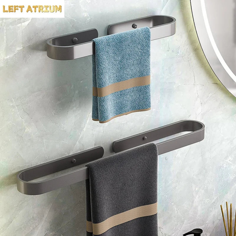 porte serviettes mural blanc noir gris aluminium moderne lisse autonome simple fixations