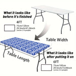 nappe table moderne motif floral bleu jaune beige coton polyester salle manger