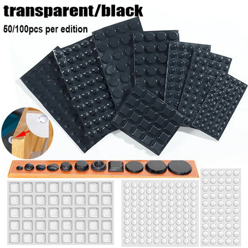 patins protection silicone adhésifs ronds transparents noirs meubles pieds chaise