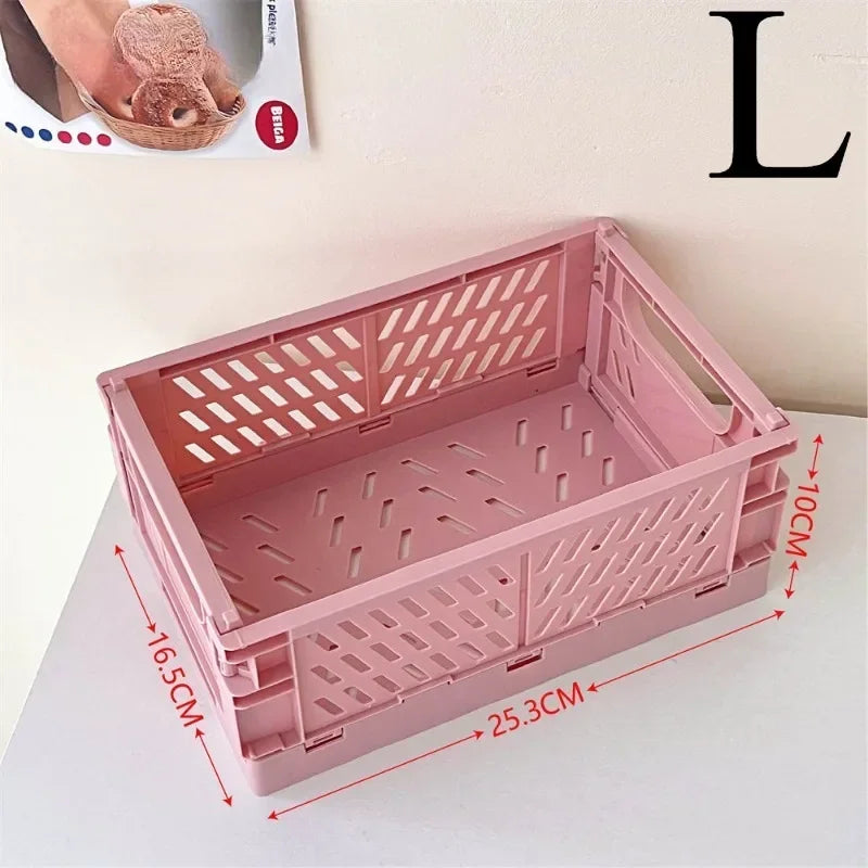 boîtes rangement pliantes vert rose beige bleu perforations moderne minimaliste poignées cosmétiques étudiants nhà