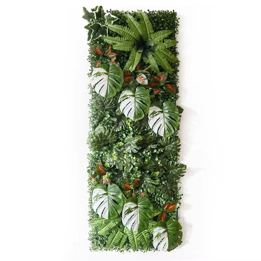 plantes artificielles feuilles vertes blanches bleues decoration murale exterieur naturelle accrochable