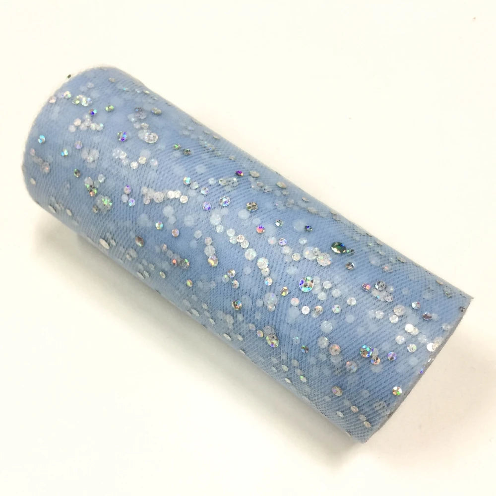 ruban tulle paillettes blanc jaune bleu rose violet rouge vert décoratif 25 yards 15cm