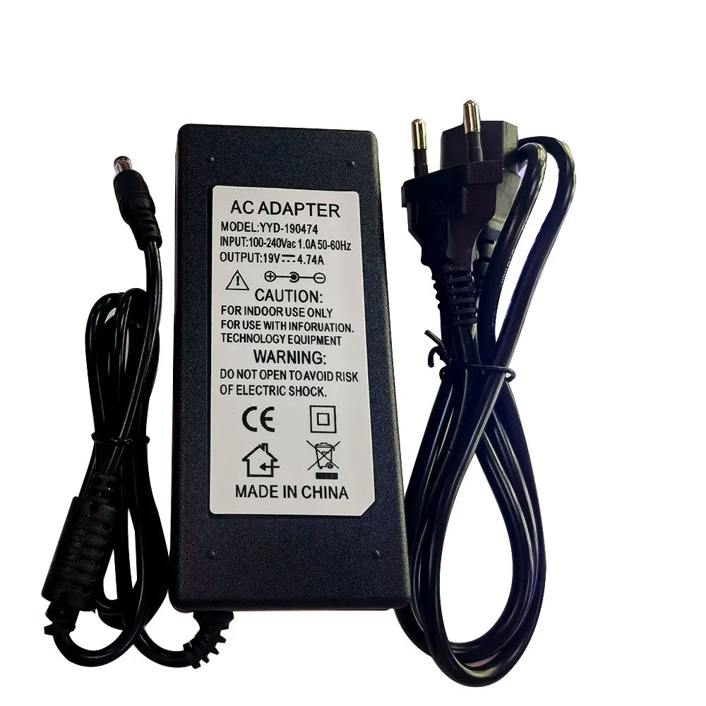 adaptateur secteur 19v 3.42a 90w noir cable femelle 5.5mm 2.5mm plat utilitaire