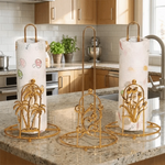 porte serviettes papier moderne élégant doré motifs floraux réutilisable sans bpa