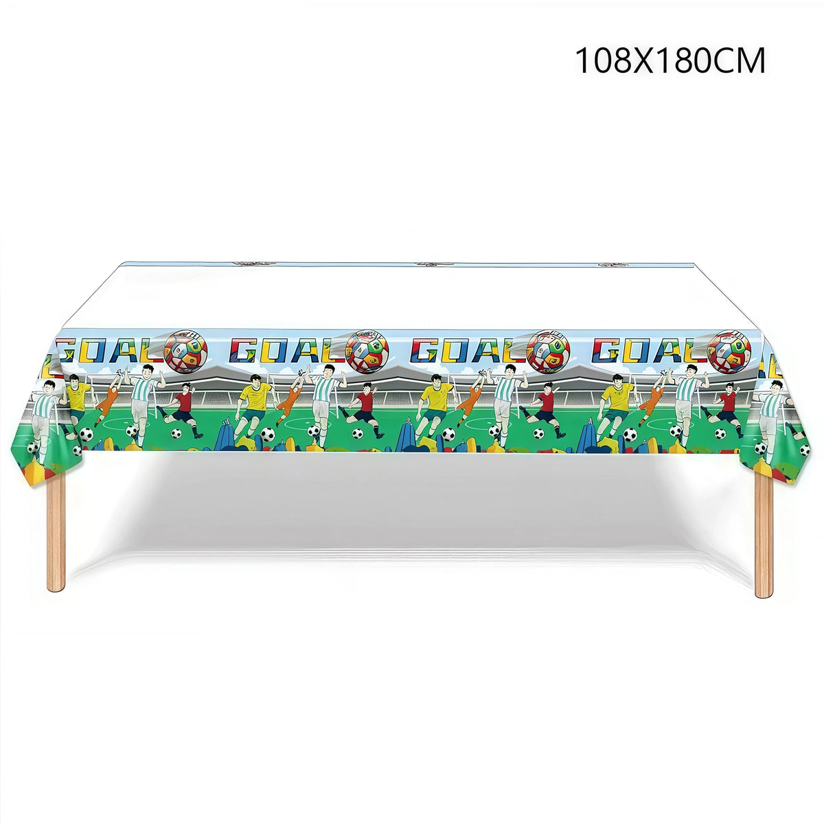 nappes table football motifs ballons trophées buts vert blanc noire anniversaire fête enfantsDecorationNoelSaintValentinRetraiteFamille