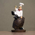 statue cuisinier uniforme chapeau tablier décoration pâtisserie humoristique blanc rouge gris opacité
