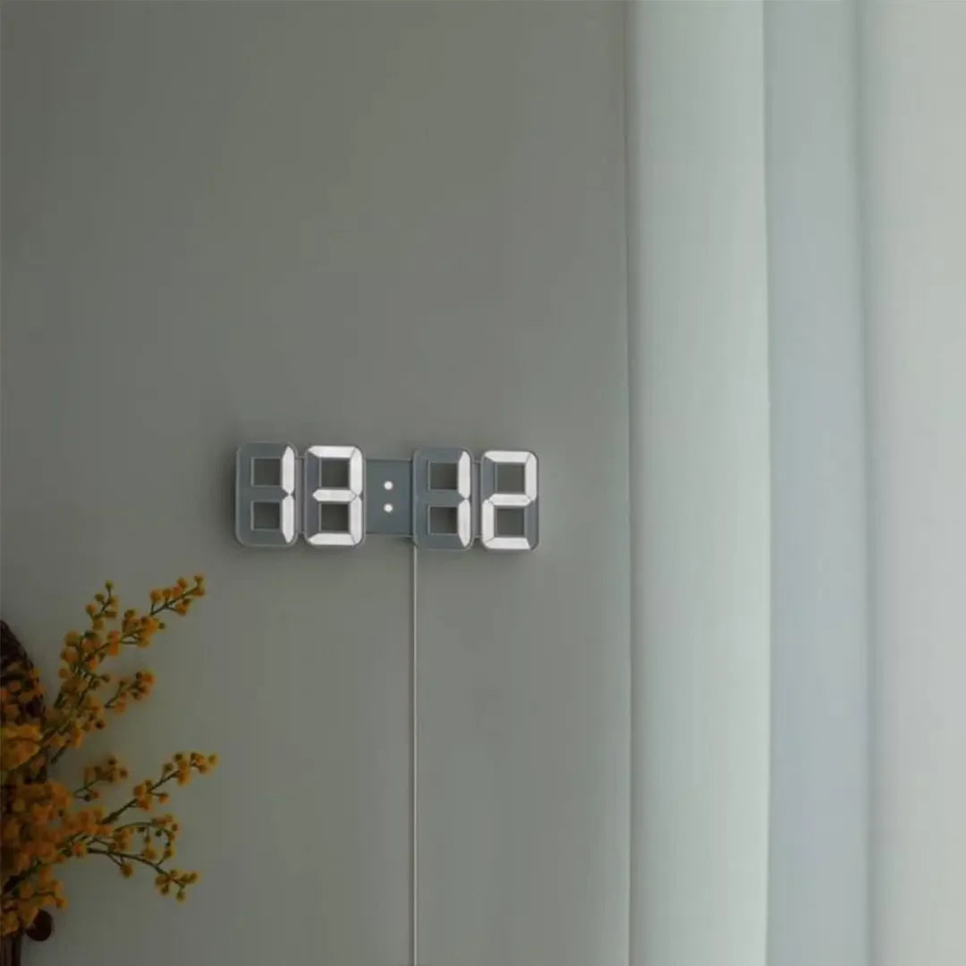 horloge digitale led carrée table moderne minimaliste blanc gris lumière