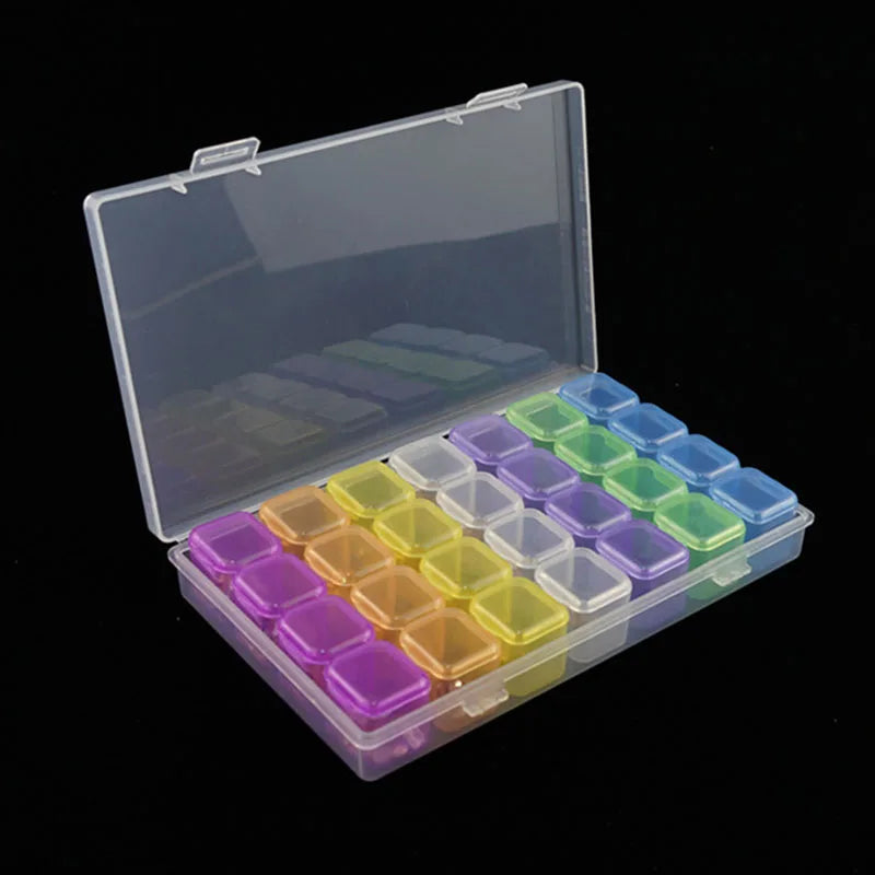 boîte rangement bijoux compartiments colorés transparente pratique clips strass accessoires organisation décoration moderne trữ