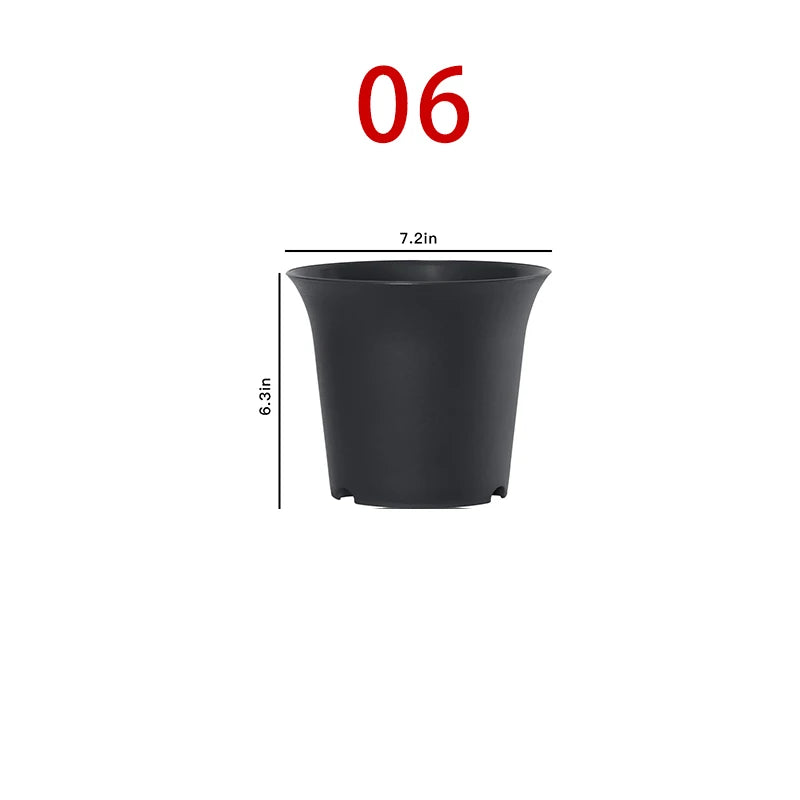 pots fleurs noirs modernes plastique plateau différentes tailles jardinage durable