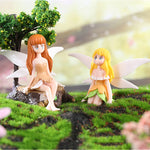 figurines fées décoratives dessin animé nouvelles années couleurs pastel vêtements ailes cheveux