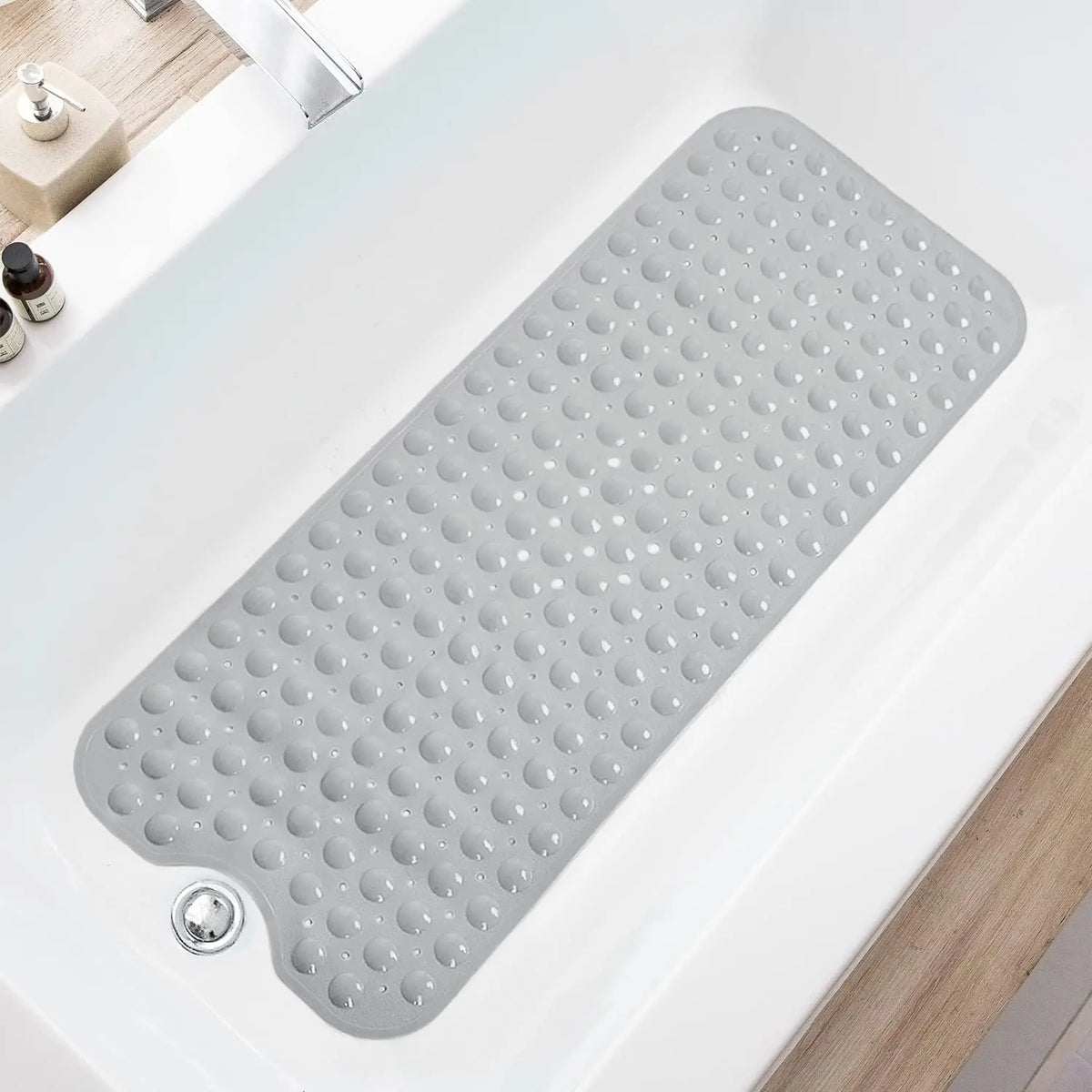 tapis bain antidérapant noir texturé surface ventouses 40x101cm moderne salle bain