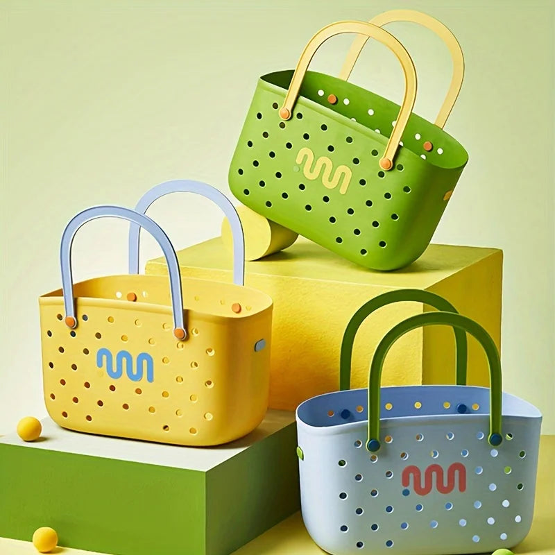 panier rangement multicolore imperméable perforations vague ludique enfants porte objet