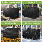 housse meubles extérieurs polyester imperméable noire moderne élastiques ajustables rectangle lshape rond