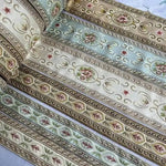 ruban brodé floral largeur 6cm motifs végétaux classique coton polyester multicolor off white sky