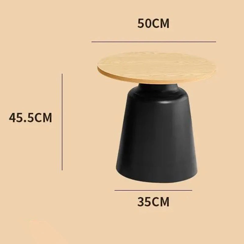 table basse moderne minimaliste bois rond marocain artificial board centralisée