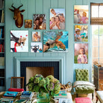 posters personnalisables haute qualité blanc rouge noir moderne cadre doré bouquets livres tapis canapé