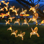 guirlande solaire colibri jaune rouge verte bleue deco exterieure jardin feerique led rgb