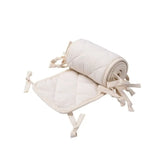 coussin lit bébé coton rose quilté moderne rubans fixations 60cm 120cm