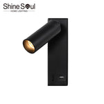 lampe murale moderne port usb noir blanc bronze fixée mur
