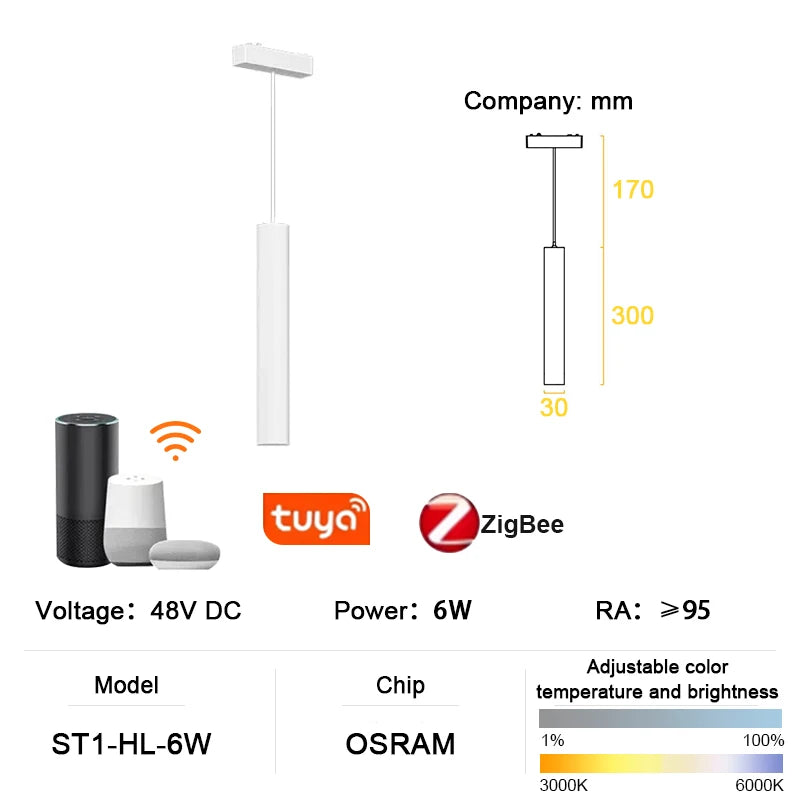 luminaire led rail magnétique blanc moderne système éclairage intérieur mince aluminium fixation aimant maison