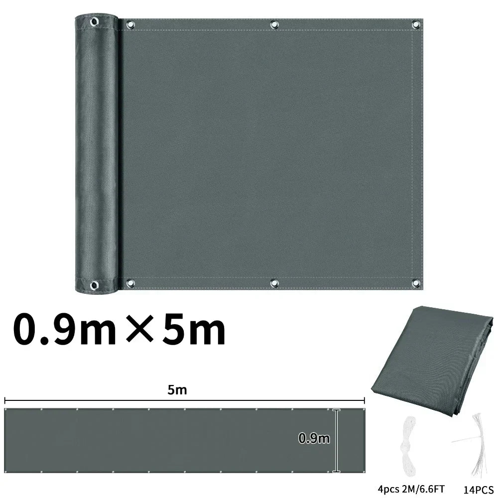 rideau balcon gris rayures moderne clips câbles 90x500cm 90x600cm 90x300cm 75x600cm