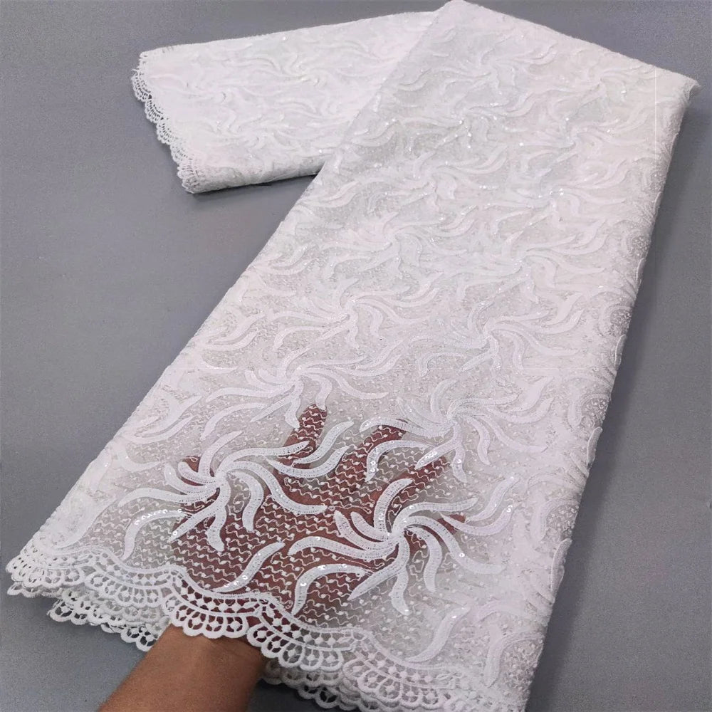 dentelle blanche brodée fleurs motifs floraux tissu coton mariage opaque simple
