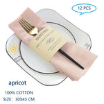 lot 12 serviettes table coton uni cuisine salle manger