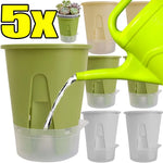 pots fleurs auto arrosants moderne vert blanc beige opaques adhésifs ensemble plateau plastique pvcextérieur