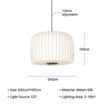 suspension lumineuse moderne soie beige clair rayures horizontales opacité chaînes noires 4200K 3000K 6500K