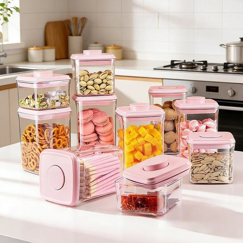 boîtes rangement transparentes hermétiques sans BPA alimentaires sèche noix moderne minimaliste washables