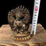 statue tibétaine bronze bouddhiste décoration maison 10cm hauteurs motifs floraux detalles artisanat