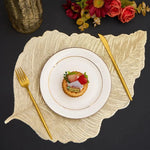 placemat moderne feuille dorée argenté rose élégant assiette cuillère fourchette