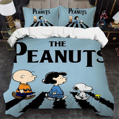 Housse de couette bébé motif chien Snoopy beige