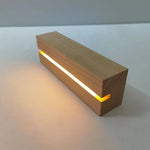 présentoir led bois acrylique verre transparent minimaliste interrupteur on off adaptable lampe nuit moderne