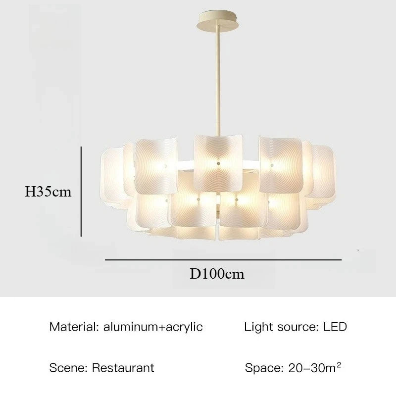 suspension lumineuse moderne pendentif blanc rayures fines opacité 120cm d100cm d80cm d60cm lumière froide