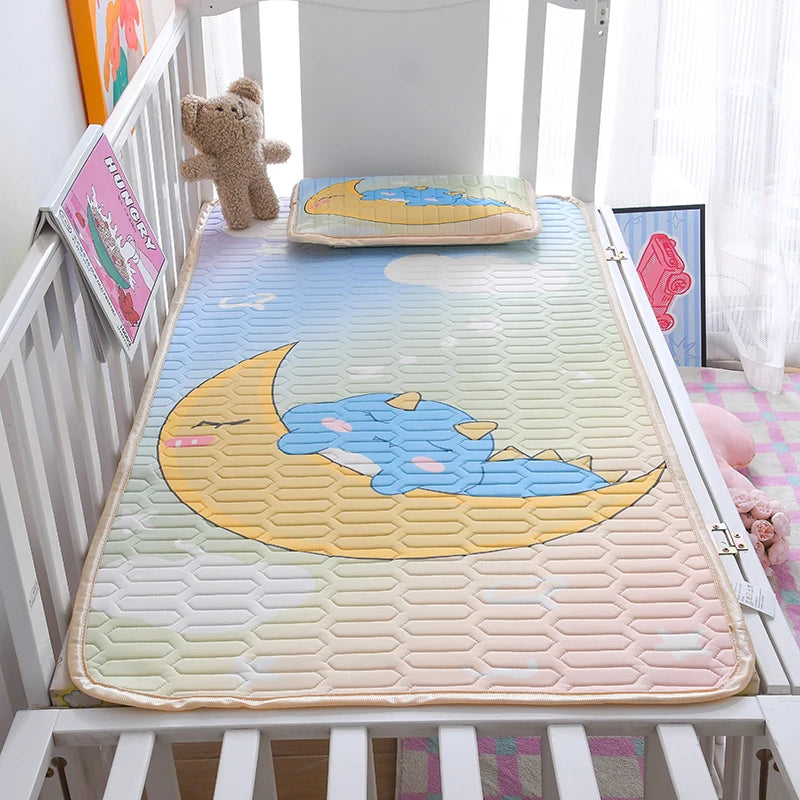 tapis sol enfant dessins animés bleu vert rose opacité cartoon antiacariens