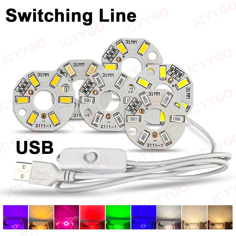 plaque led circulaire blanc interrupteur usb câble alimentation réglage intensité moderne led intégrées