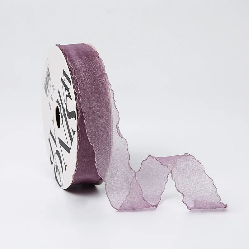 ruban organza translucide moderne élégant couleur unie adhésif blanc rose violet rouge noir gris