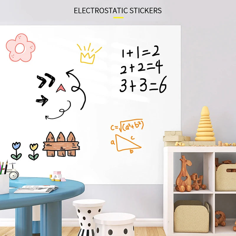 tableau blanc électronique adhésif simple moderne oiseaux nuages fleurs blanc enfants facile nettoyer réutilisable