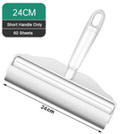 brosse poussière moderne pratique tapis sols rideaux rouleaux remplaçables blanc imprimé motifs colorés 24cm