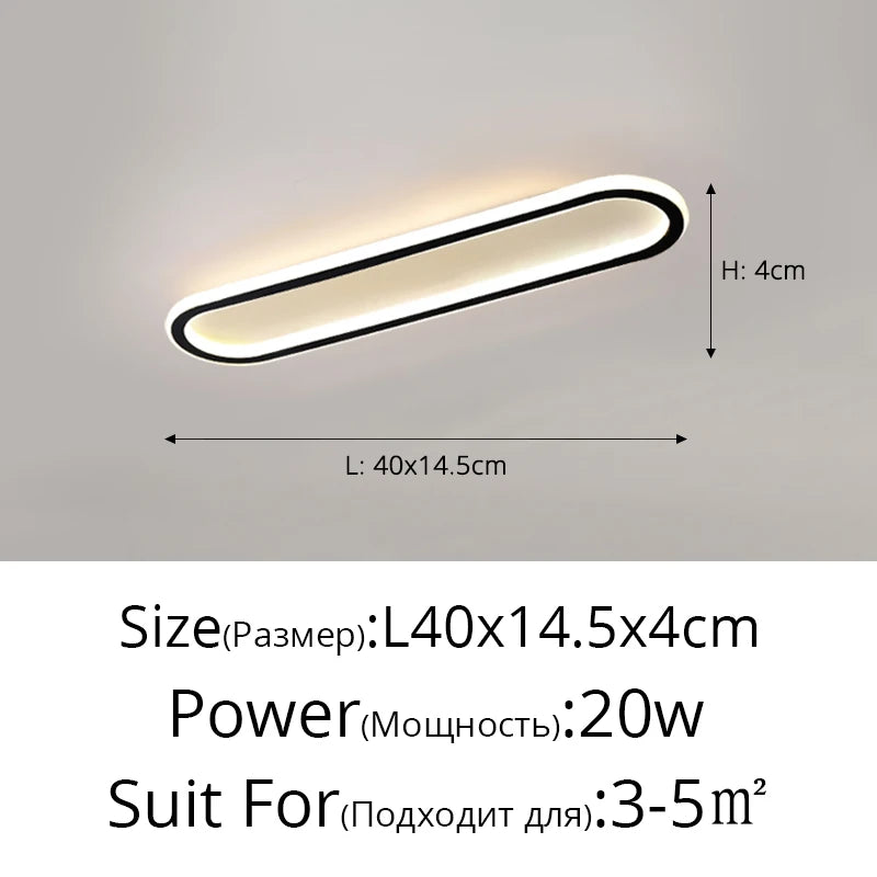 lampe led moderne blanche rectangulaire bord noir éclairage intérieur chambre salon