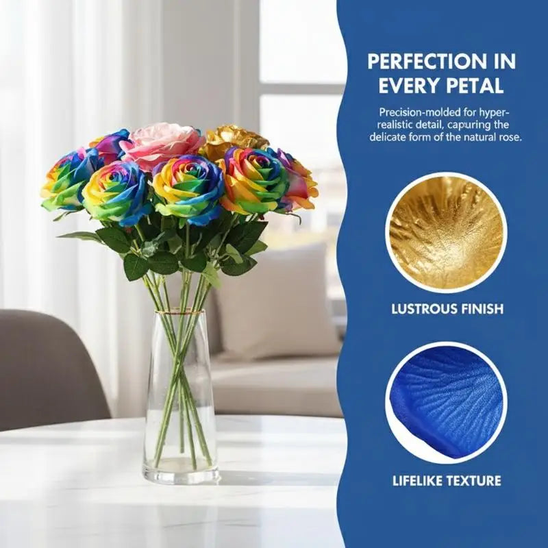 décoration intérieure bouquet roses artificielles multicolores moderne élégantes réalistes festive