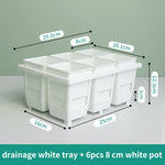 lot pot succulentes plastique blanc moderne trous drainage aération plantes maison