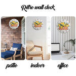 horloge murale bois citron feuilles vintage salon 10 12 14 16 pouces quartz
